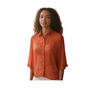 EXCUSE ME MISS ORANGE CROP BLOUSE SZ.S EUC.